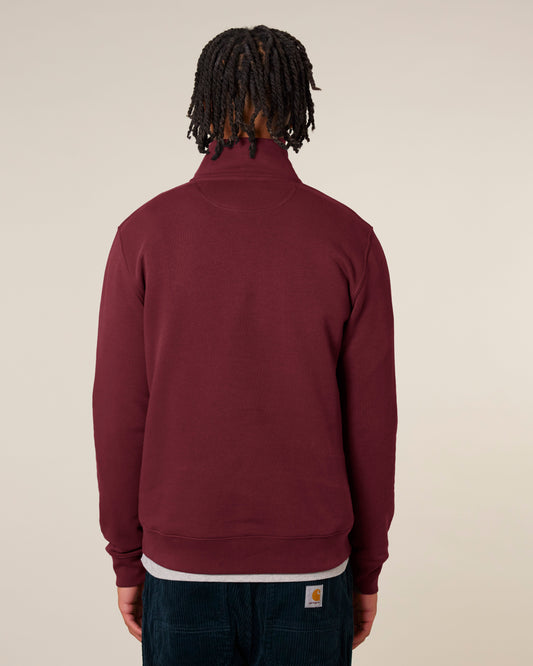 ZIP SWEATER - BURGUNDY