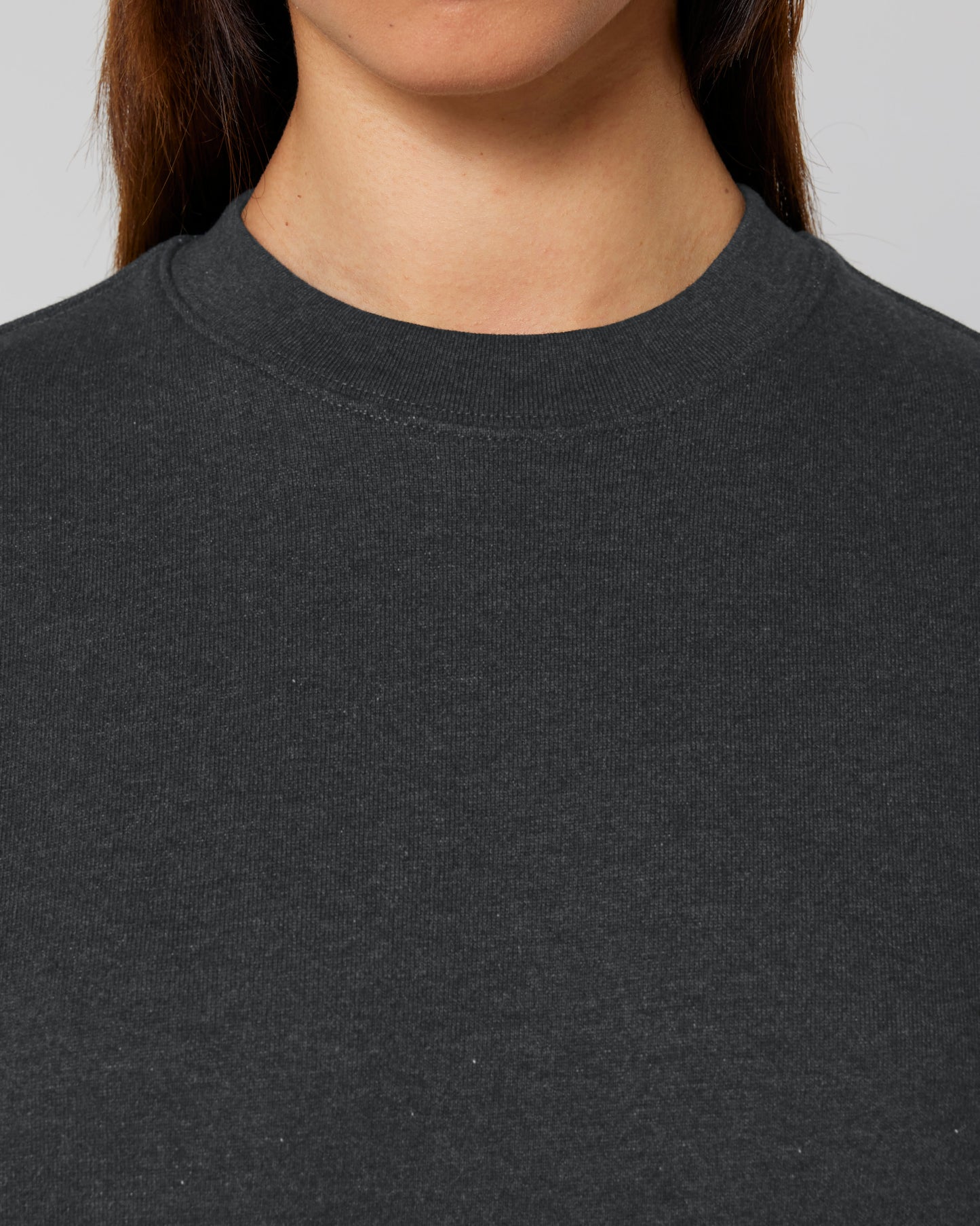 SWEATER - HEATHER DONKER GRIJS