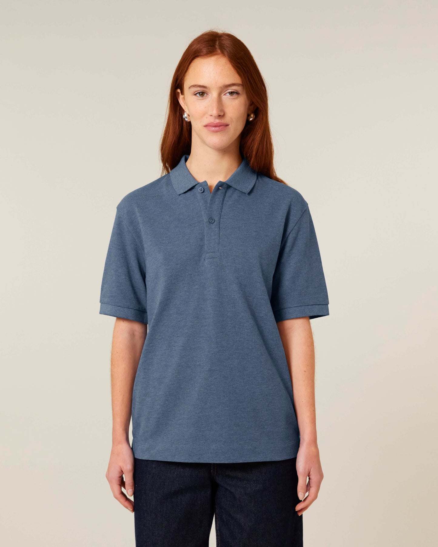 POLO - HEATHER DONKER BLAUW