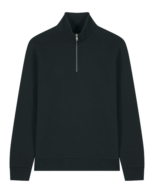 ZIP SWEATER - ZWART
