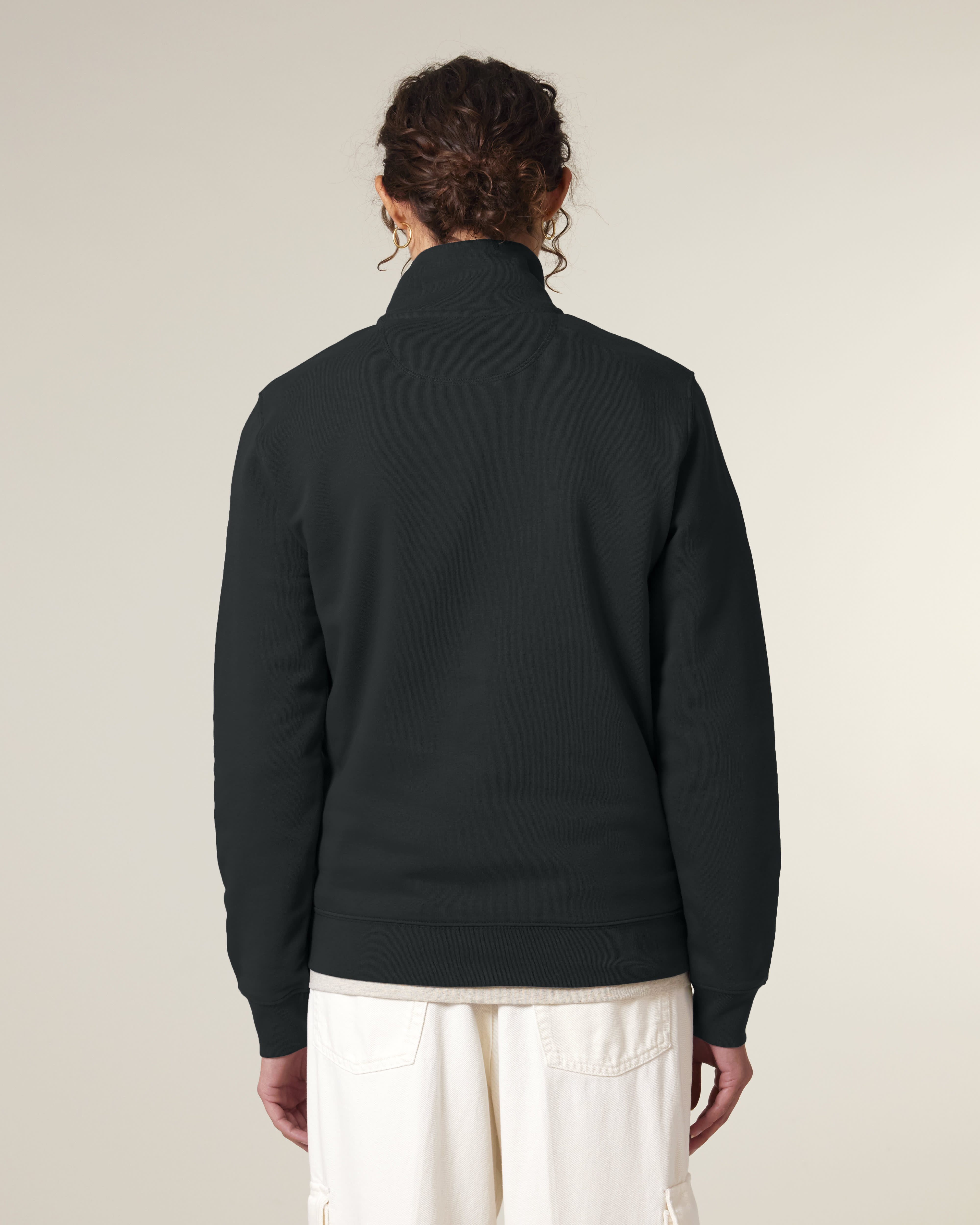 ZIP SWEATER - ZWART