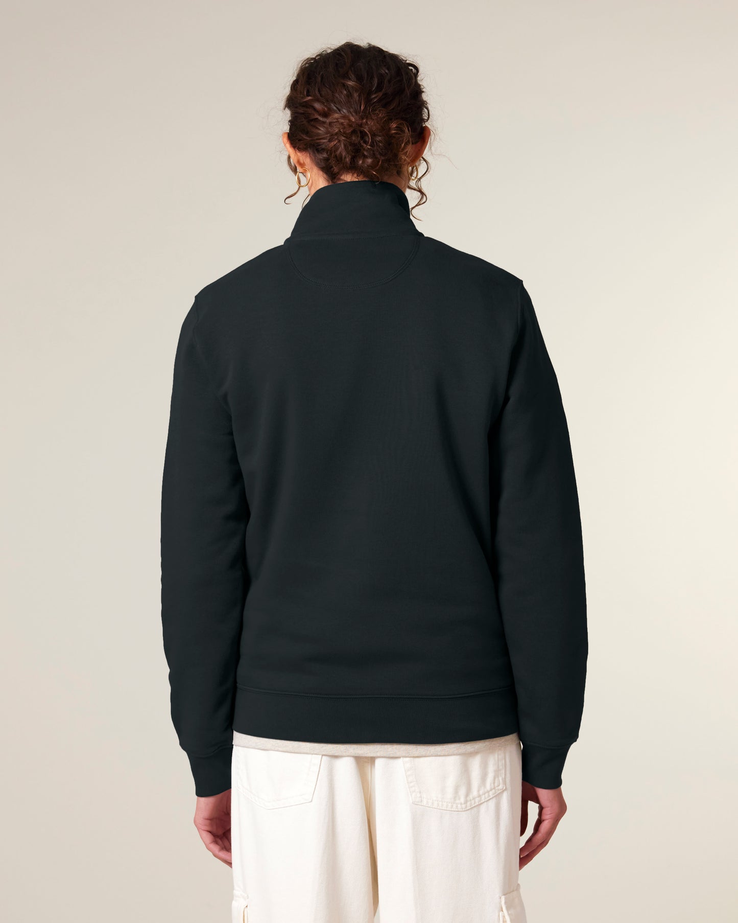 ZIP SWEATER - ZWART