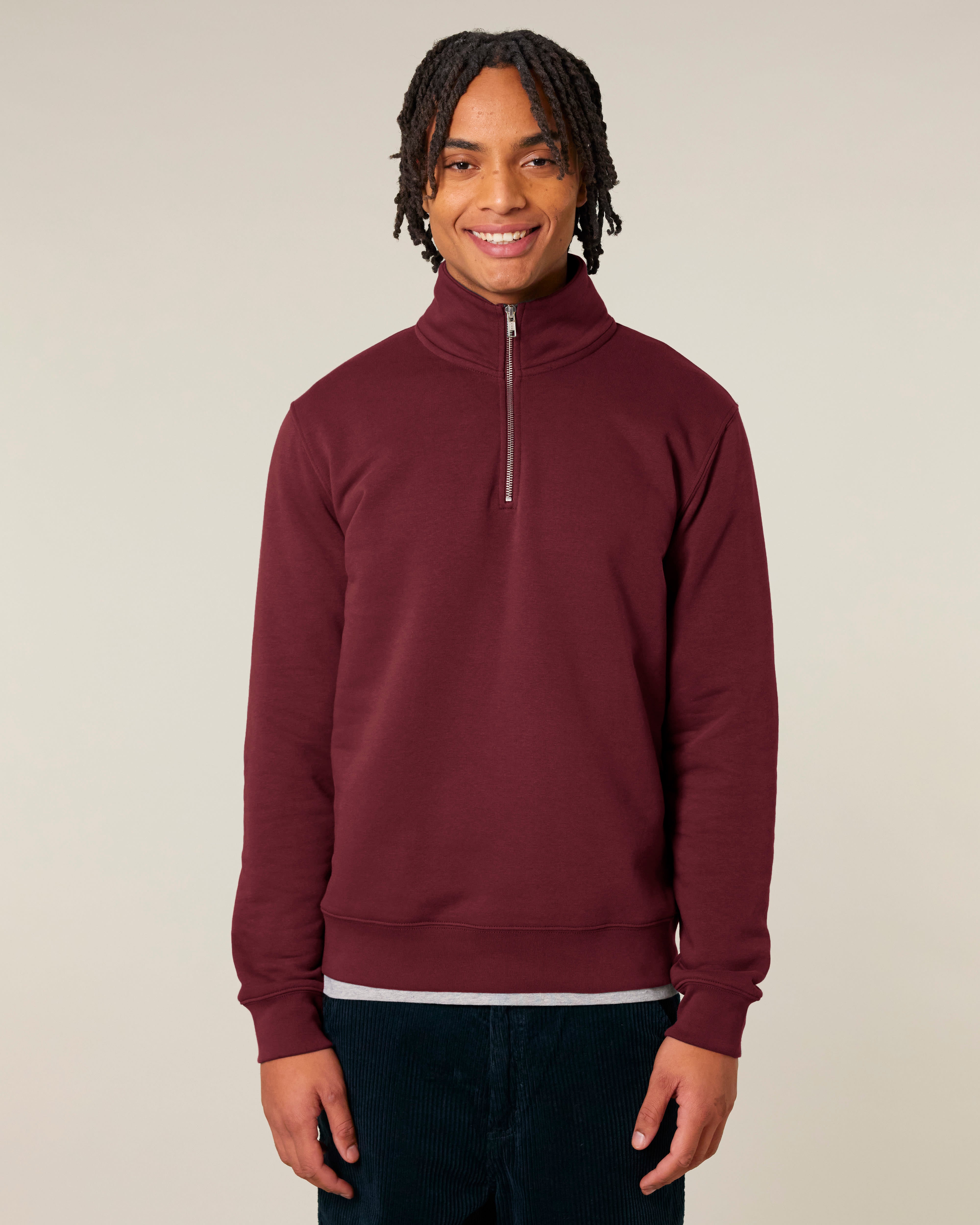 ZIP SWEATER - BURGUNDY