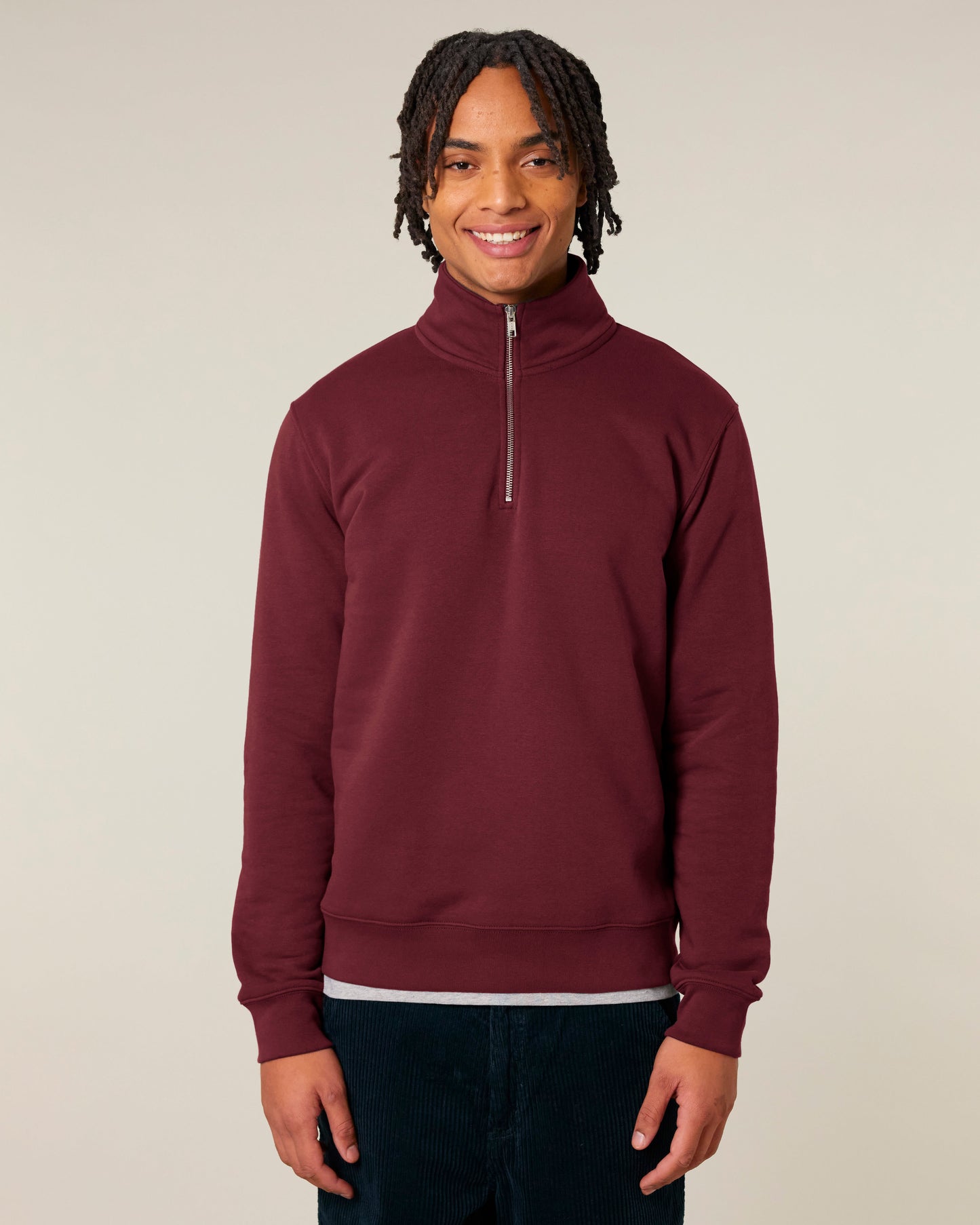 ZIP SWEATER - BURGUNDY