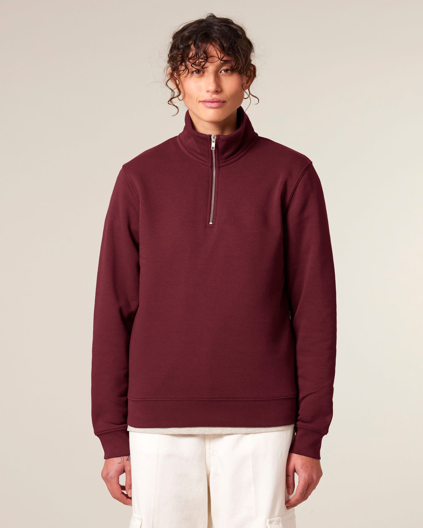 ZIP SWEATER - BURGUNDY