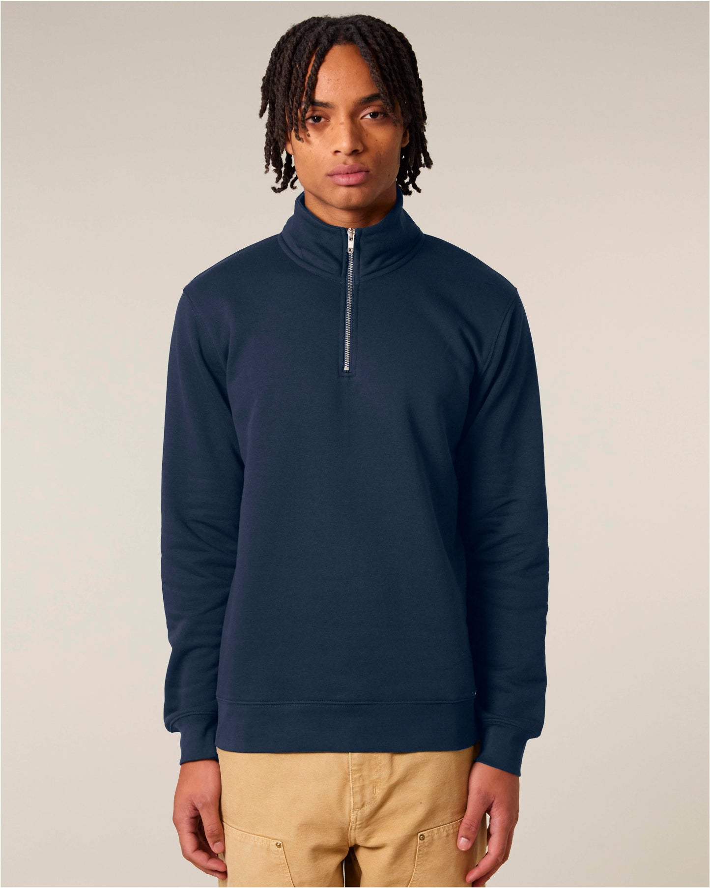 ZIP SWEATER - NAVY