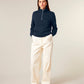 ZIP SWEATER - NAVY