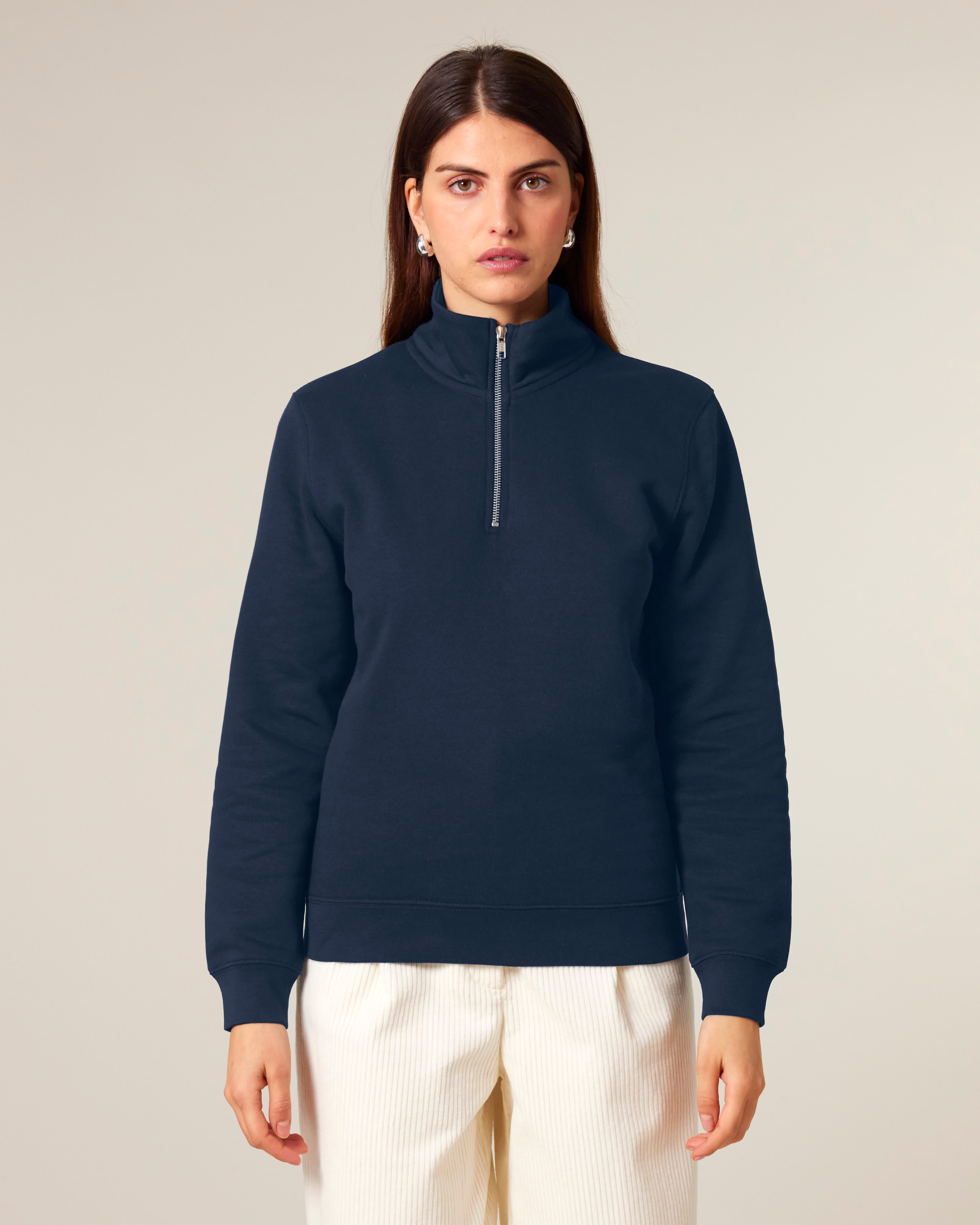 ZIP SWEATER - NAVY