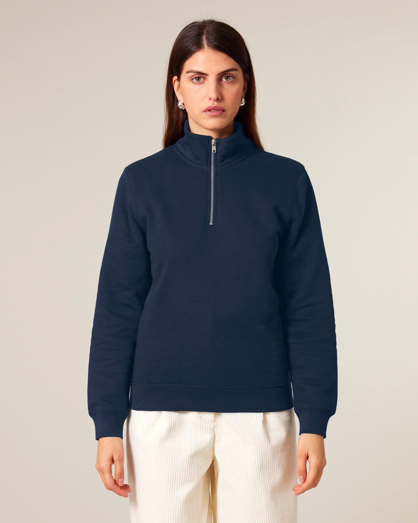 ZIP SWEATER - NAVY