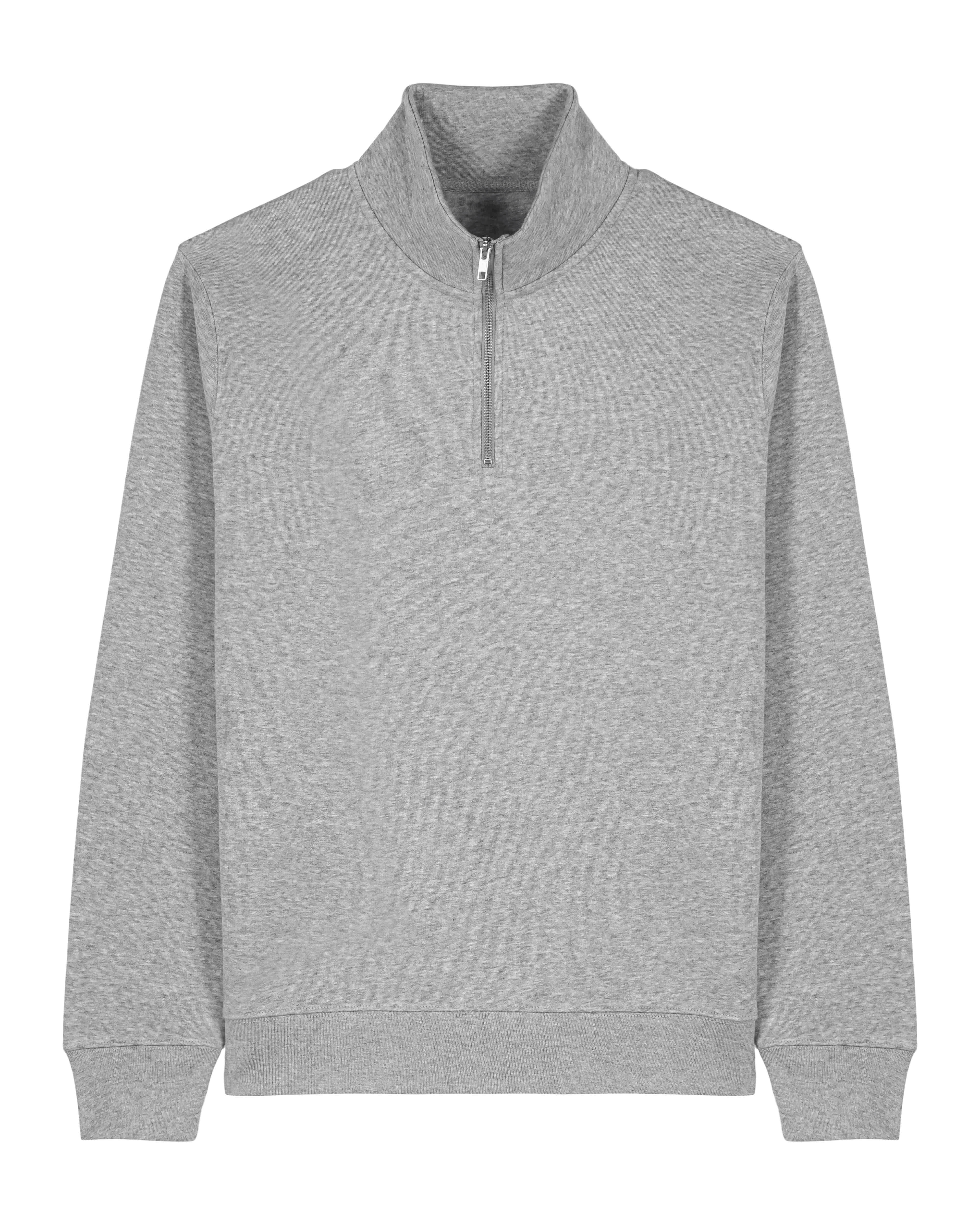 ZIP SWEATER - HEATHER GRIJS