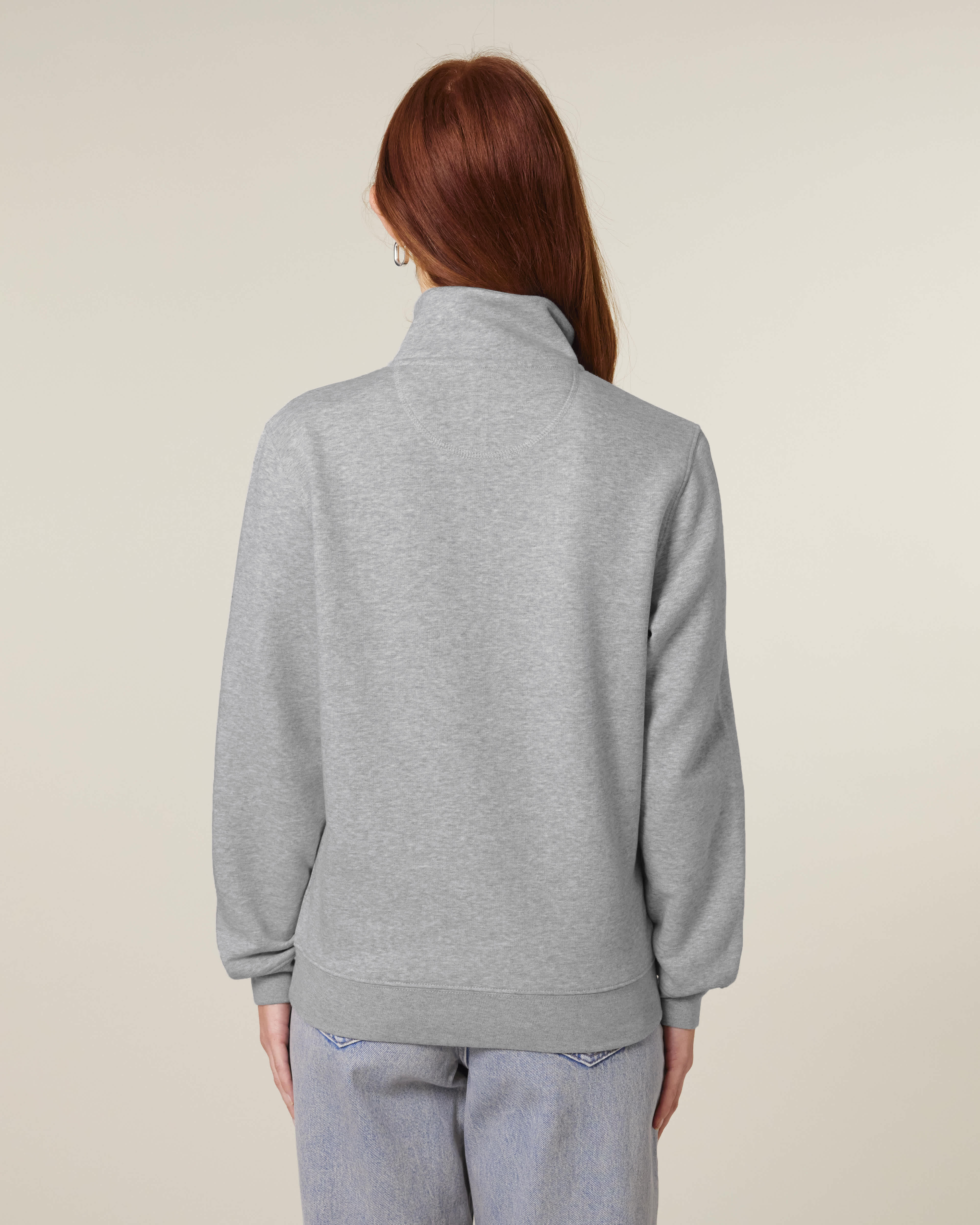 ZIP SWEATER - HEATHER GRIJS
